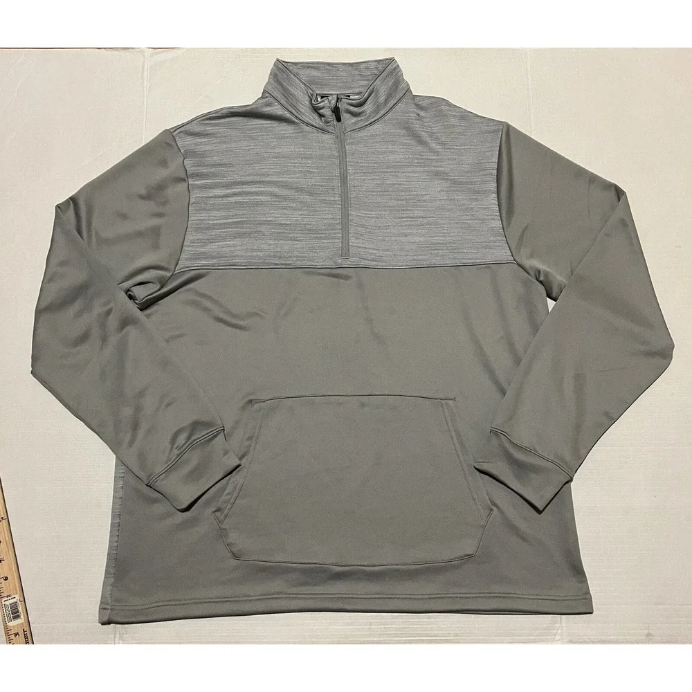 Reebok 1/4 Zip Mens Size 2XL XXL Pullover Fleece Sweater Outdoor‎ Two Tone Gray